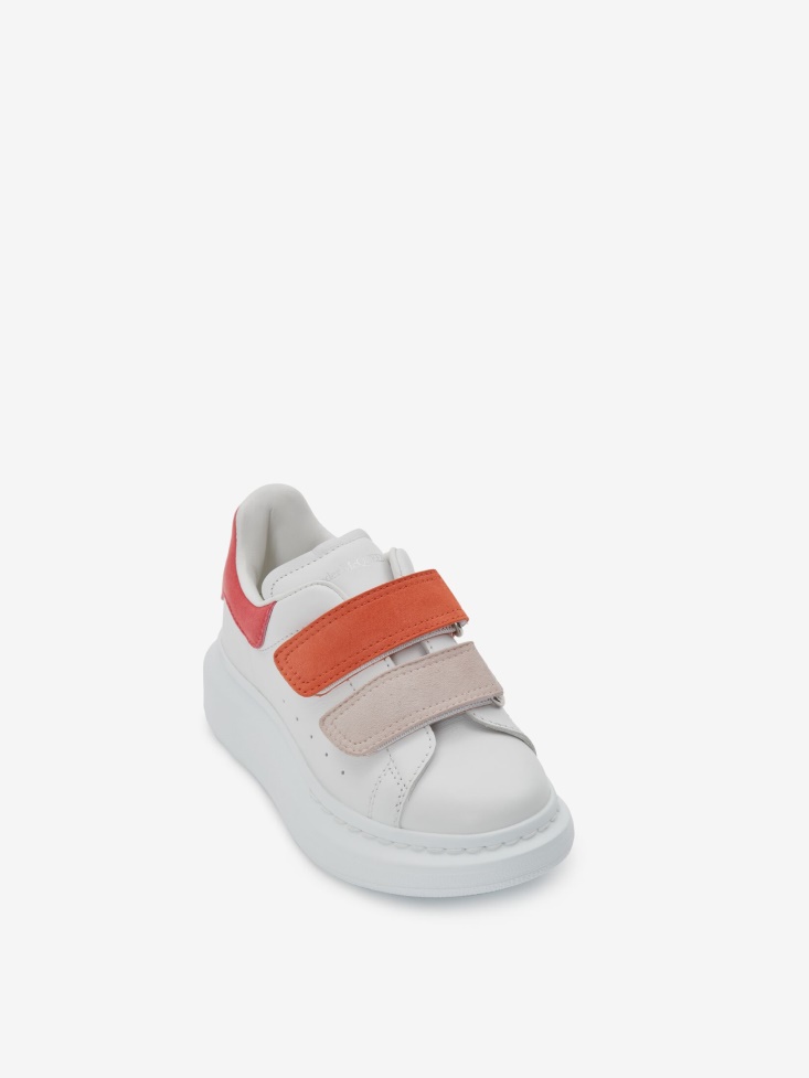 Fashion Alexander McQueen White/Multicolour Women's Kids Oversized Strap Sneaker