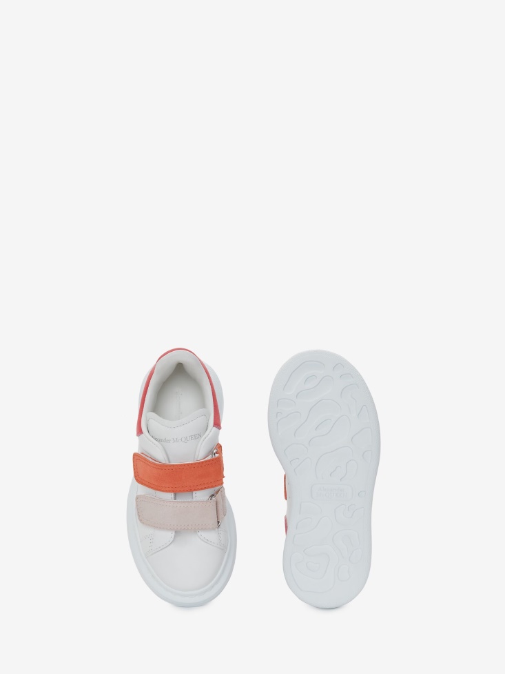 Fashion Alexander McQueen White/Multicolour Women's Kids Oversized Strap Sneaker
