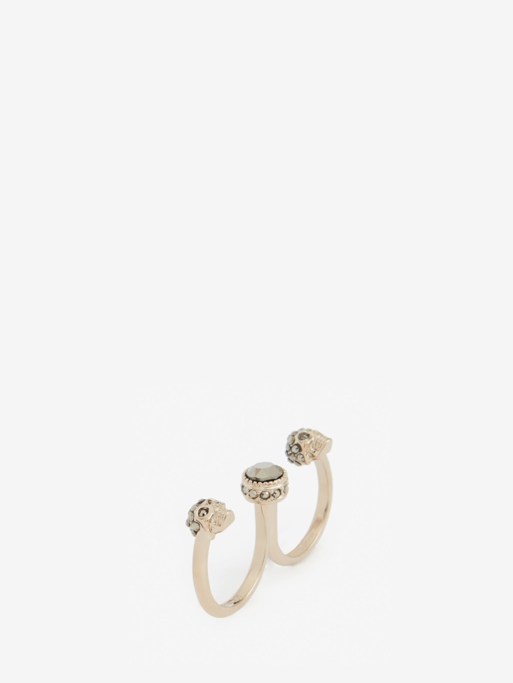 Women's Double Skull Ring Fashion Alexander McQueen Pale Gold