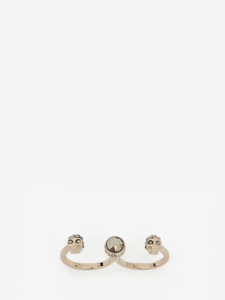 Women's Double Skull Ring Fashion Alexander McQueen Pale Gold