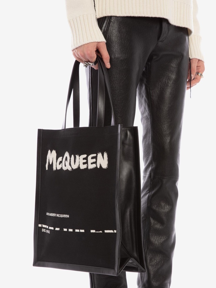 Black/Multicolour Fashion Alexander McQueen Men's Tote Bag