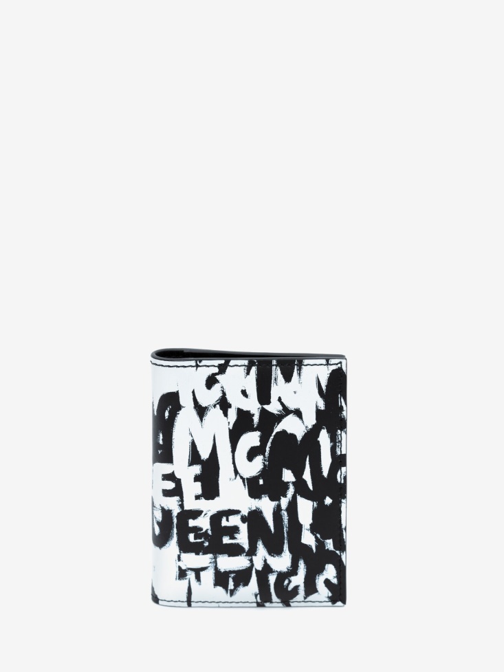 Fashion Alexander McQueen Men's in Graffiti Pocket Organiser Black/White