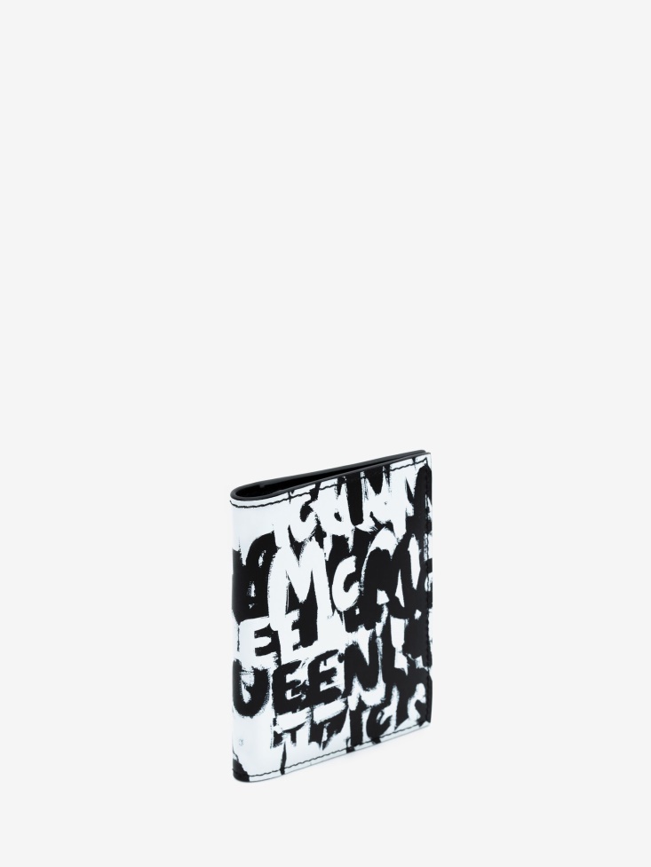 Fashion Alexander McQueen Men's in Graffiti Pocket Organiser Black/White