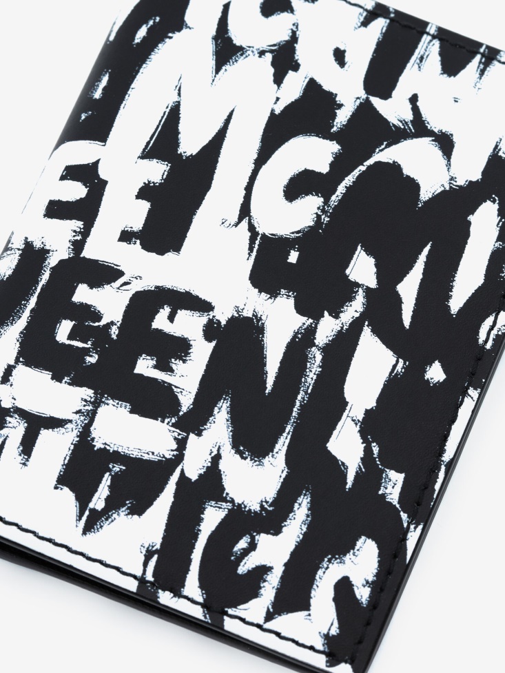 Fashion Alexander McQueen Men's in Graffiti Pocket Organiser Black/White