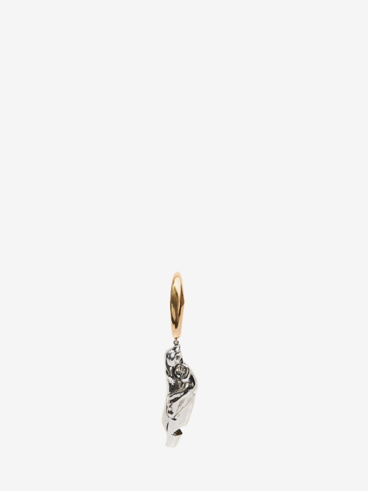 Antique Silver Fashion Alexander McQueen Women's Whistle Single Earring
