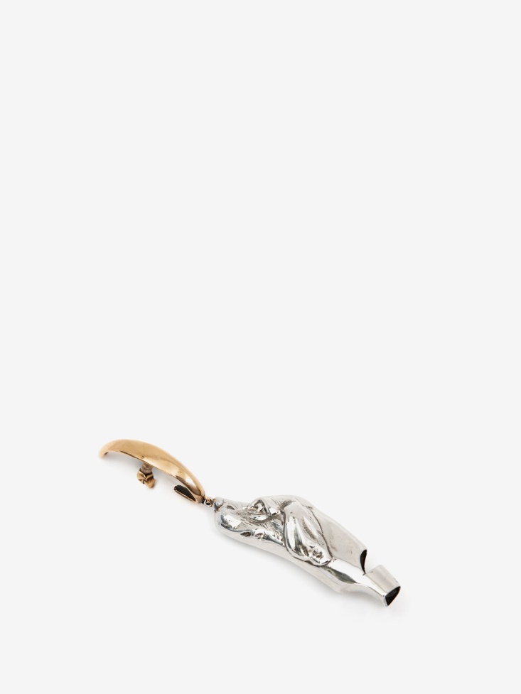 Antique Silver Fashion Alexander McQueen Women's Whistle Single Earring