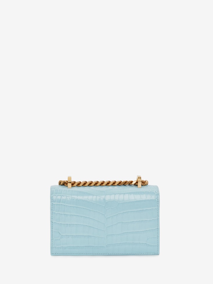 Fashion Alexander McQueen Women's Mini Jewelled Satchel Pale Blue