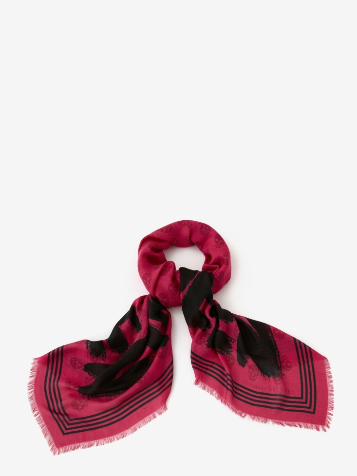 Black Women's in Graffiti Biker Skull Scarf Fashion Alexander McQueen