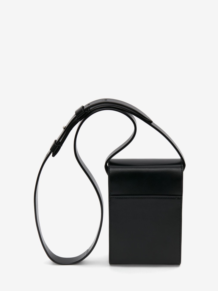 Black Fashion Alexander McQueen Men's Skull Four-Ring Small Messenger Bag
