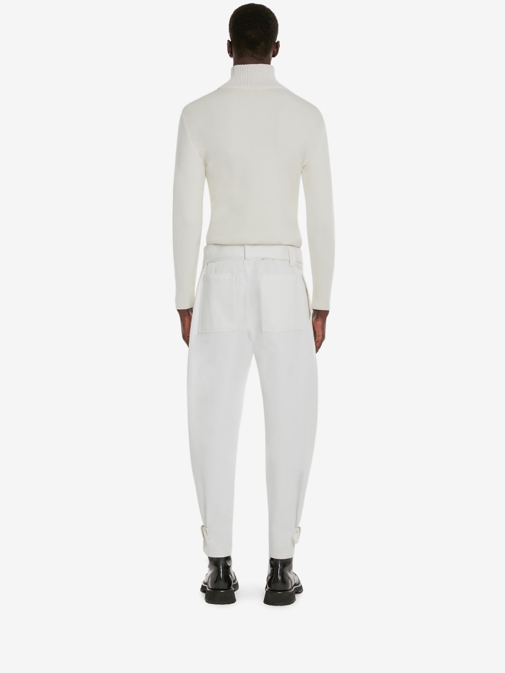 Men's Wool Roll-Neck Jumper Ivory Fashion Alexander McQueen