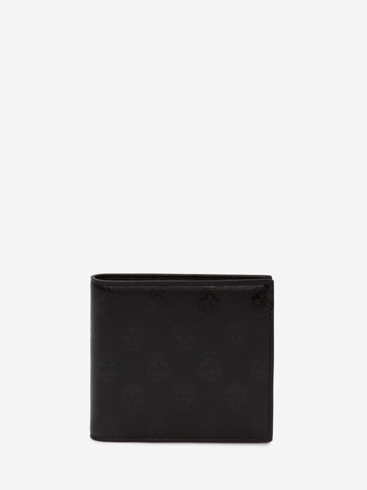 Black Fashion Alexander McQueen Men's Bilker Skull Billfold Wallet