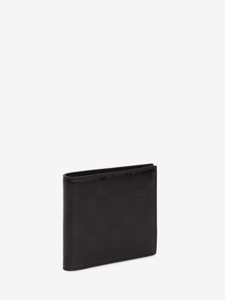 Black Fashion Alexander McQueen Men's Bilker Skull Billfold Wallet