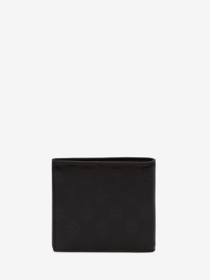 Black Fashion Alexander McQueen Men's Bilker Skull Billfold Wallet