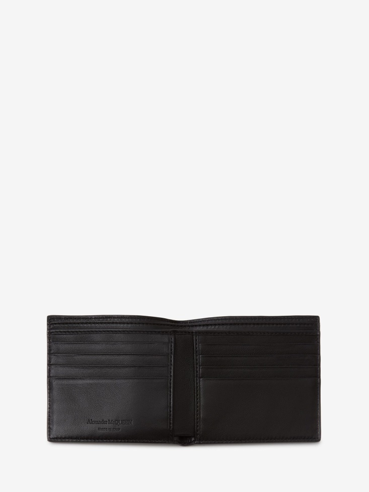 Black Fashion Alexander McQueen Men's Bilker Skull Billfold Wallet