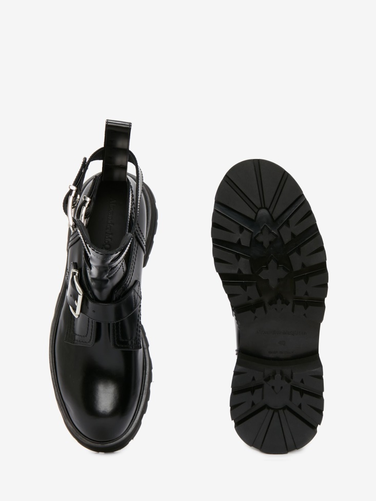 Fashion Alexander McQueen Women's Rave Buckle Boot Black/Silver