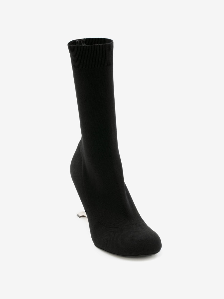 Fashion Alexander McQueen Black/Silver Women's Arc Knit Boot