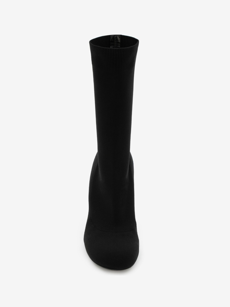Fashion Alexander McQueen Black/Silver Women's Arc Knit Boot
