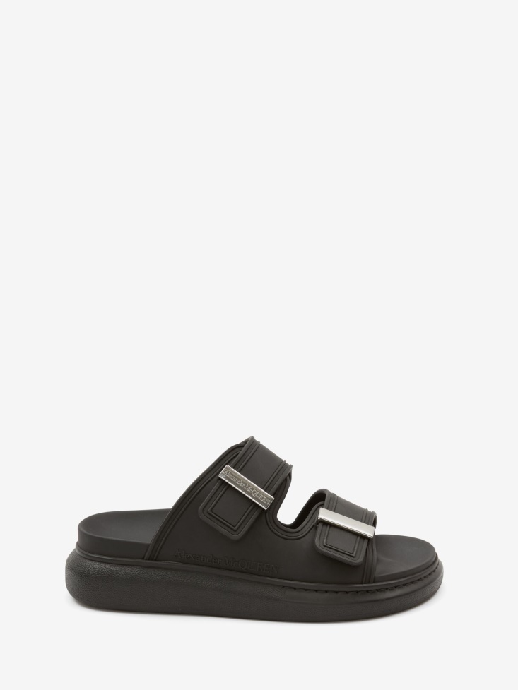 Black/Silver Men's Hybrid Slide Fashion Alexander McQueen
