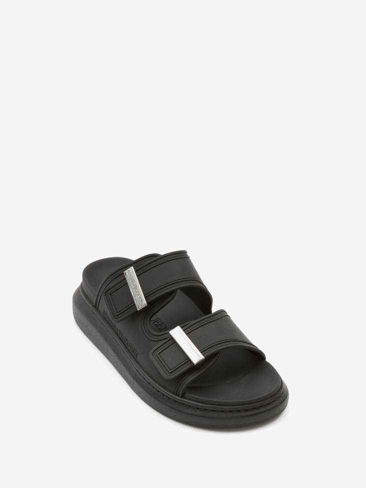Black/Silver Men's Hybrid Slide Fashion Alexander McQueen