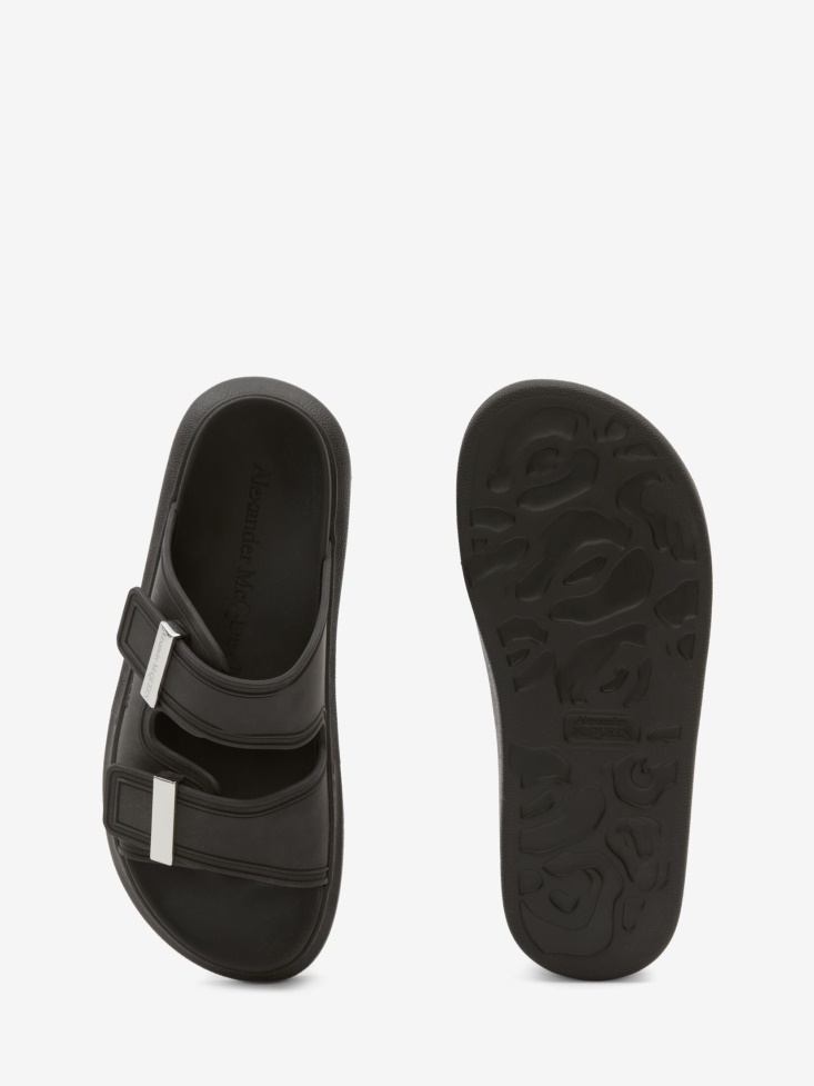 Black/Silver Men's Hybrid Slide Fashion Alexander McQueen