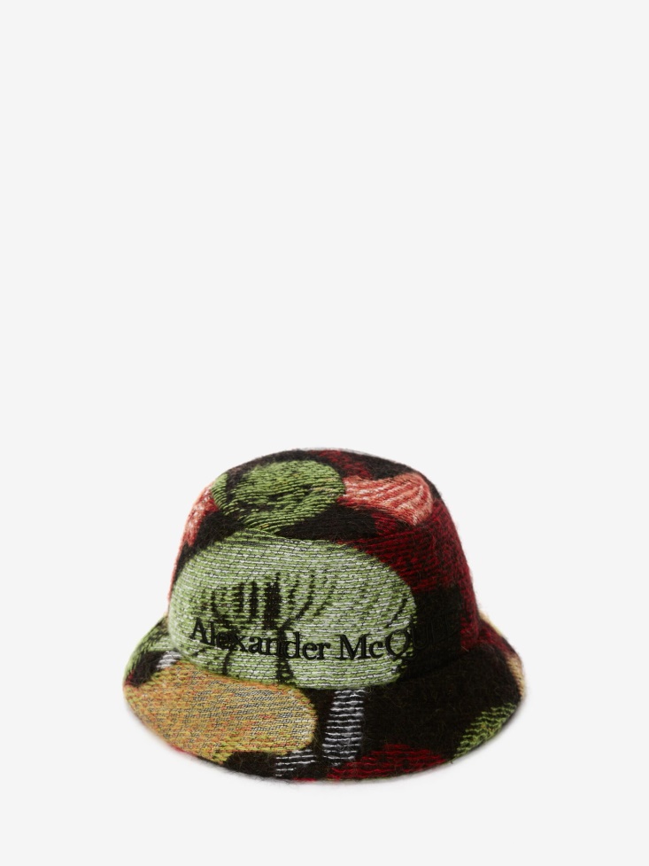 Fashion Alexander McQueen Black/Red Women's Psychedelic Mushroom Bucket Hat