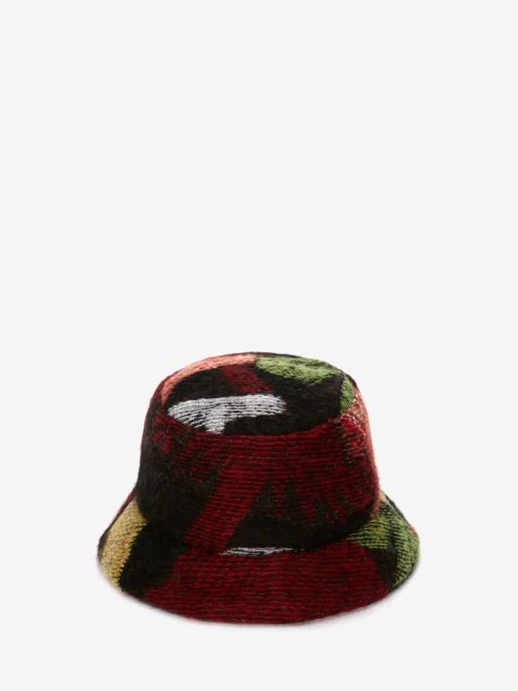 Fashion Alexander McQueen Black/Red Women's Psychedelic Mushroom Bucket Hat