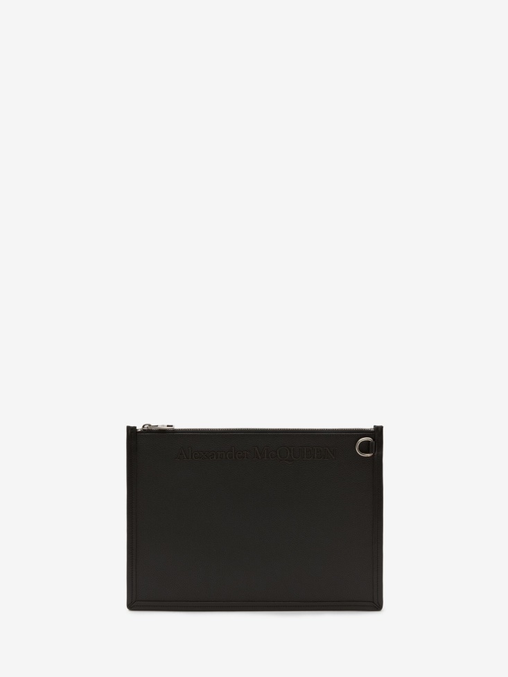 Fashion Alexander McQueen Men's Edge Zip Pouch Black