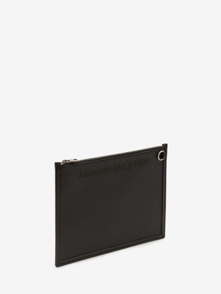 Fashion Alexander McQueen Men's Edge Zip Pouch Black