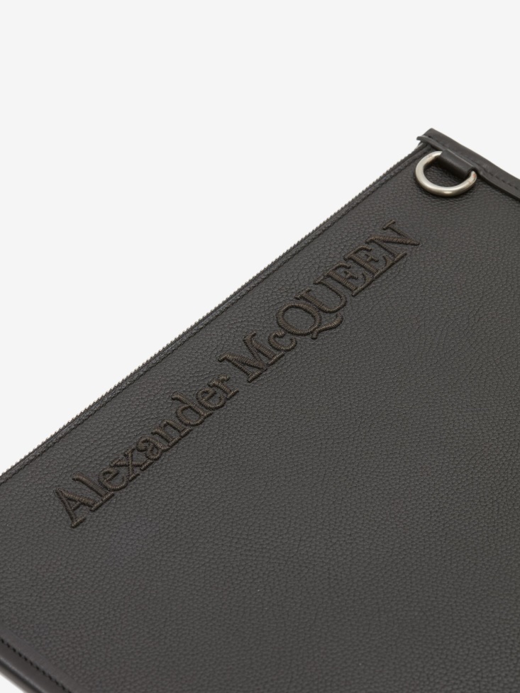 Fashion Alexander McQueen Men's Edge Zip Pouch Black