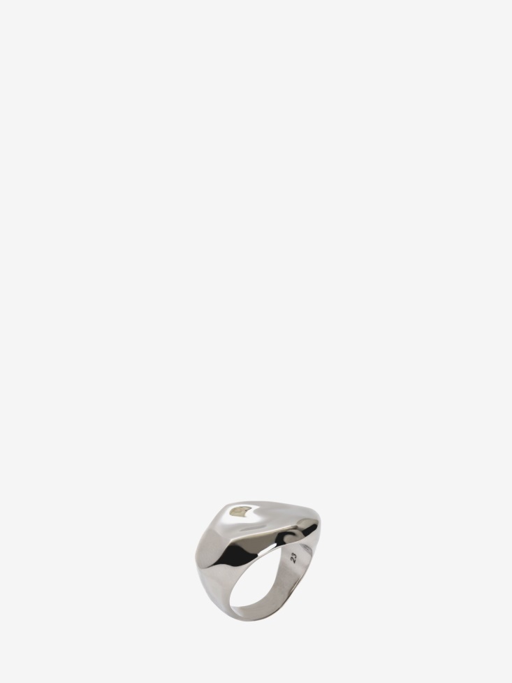 Antique Silver Men's Molten Ring Fashion Alexander McQueen