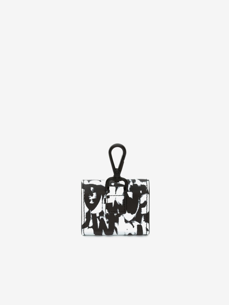 Black/White Fashion Alexander McQueen Men's in Graffiti Airpods Case With Strap