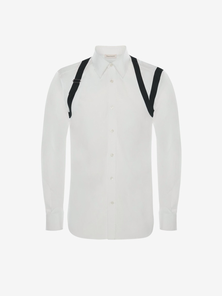 Men's Cage Harness Shirt White Fashion Alexander McQueen