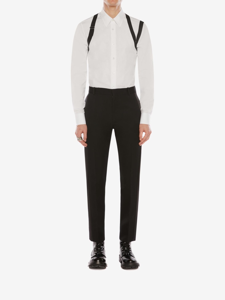 Men's Cage Harness Shirt White Fashion Alexander McQueen