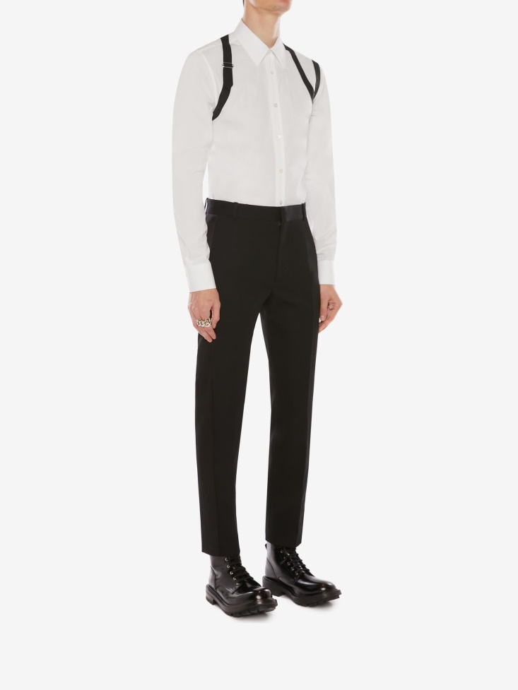 Men's Cage Harness Shirt White Fashion Alexander McQueen