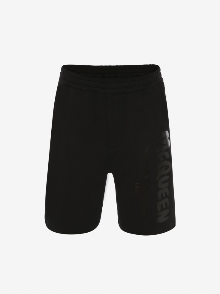 Men's in Graffiti Shorts Black Fashion Alexander McQueen