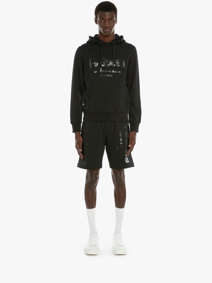 Men's in Graffiti Shorts Black Fashion Alexander McQueen