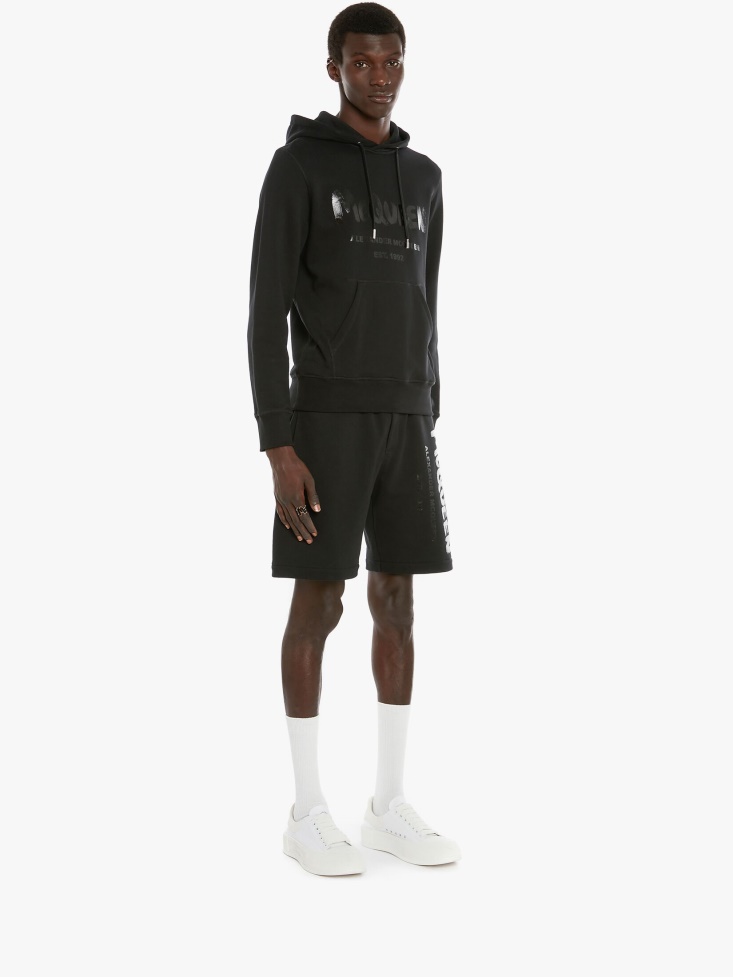 Men's in Graffiti Shorts Black Fashion Alexander McQueen