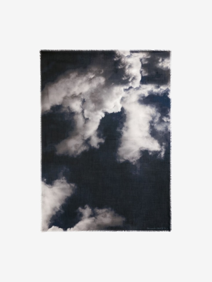 Fashion Alexander McQueen Midnight Blue Women's Storm Cloud Cashmere Scarf