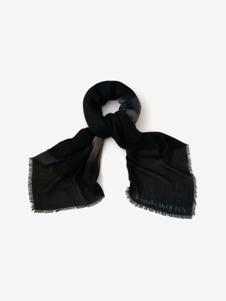 Fashion Alexander McQueen Midnight Blue Women's Storm Cloud Cashmere Scarf