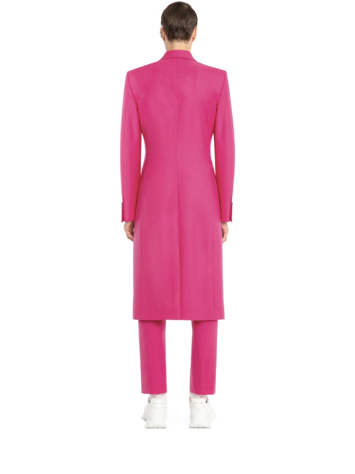 Fashion Alexander McQueen Men's Double-Breasted Tailored Coat Electric Pink
