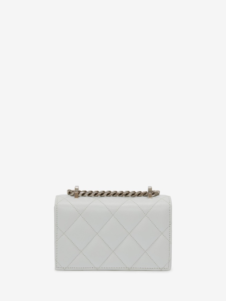 Women's Mini Jewelled Satchel White/Black Fashion Alexander McQueen