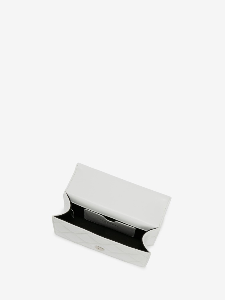 Women's Mini Jewelled Satchel White/Black Fashion Alexander McQueen