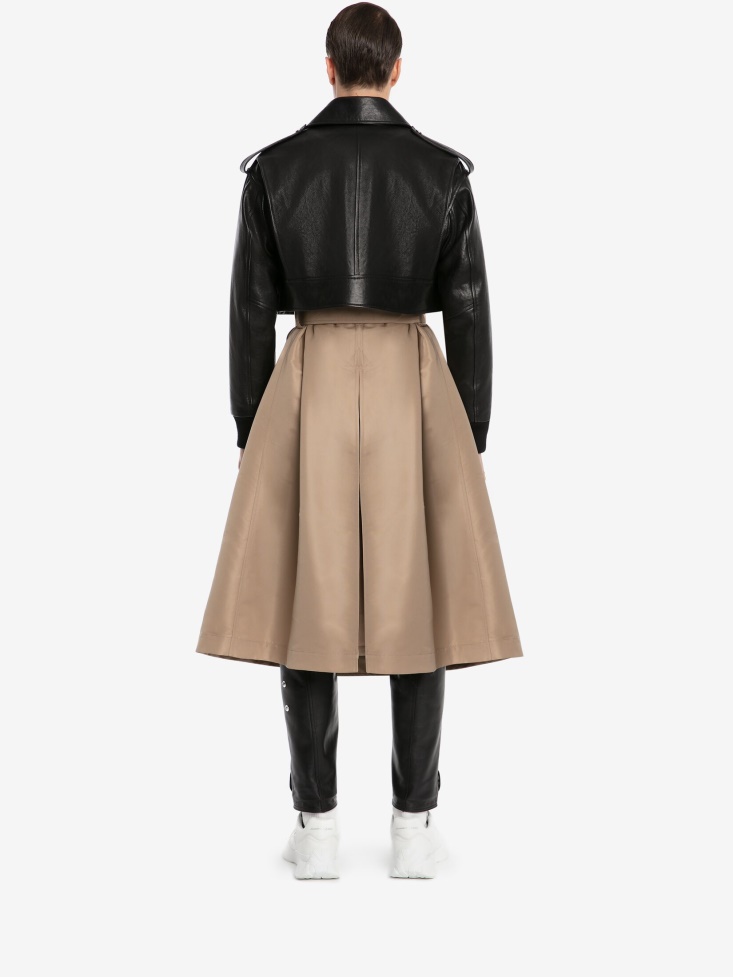 Black Fashion Alexander McQueen Men's Cropped Aviator Jacket