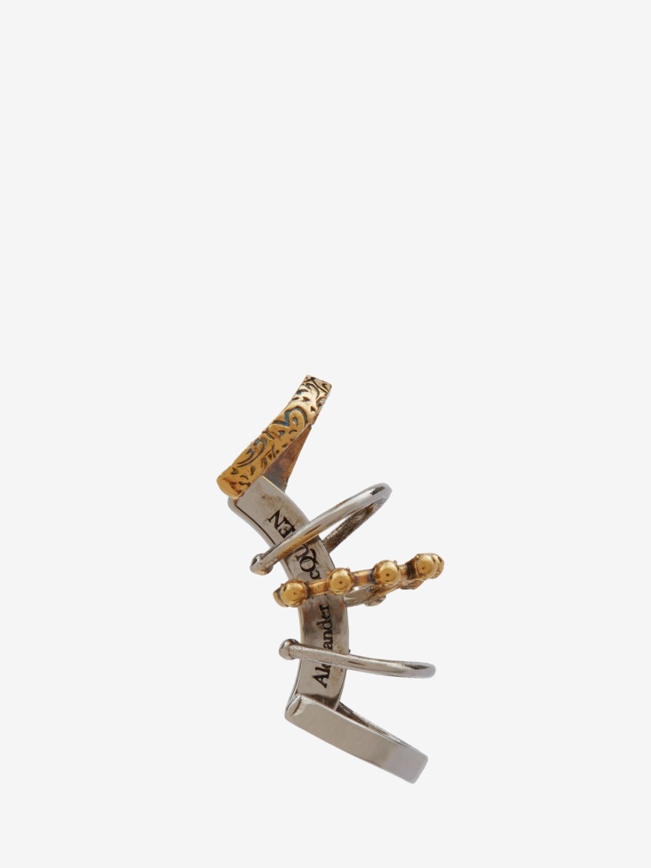 Fashion Alexander McQueen Antique Silver Women's Punk Ear Cuff