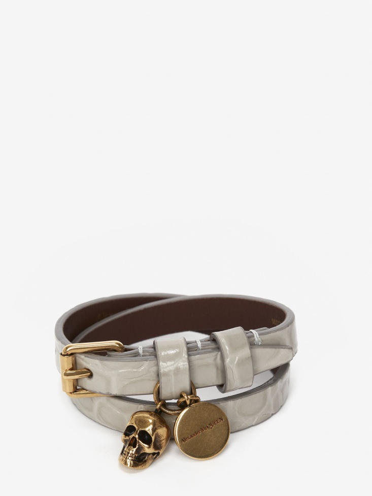 Fashion Alexander McQueen Women's Double Wrap Bracelet Grey