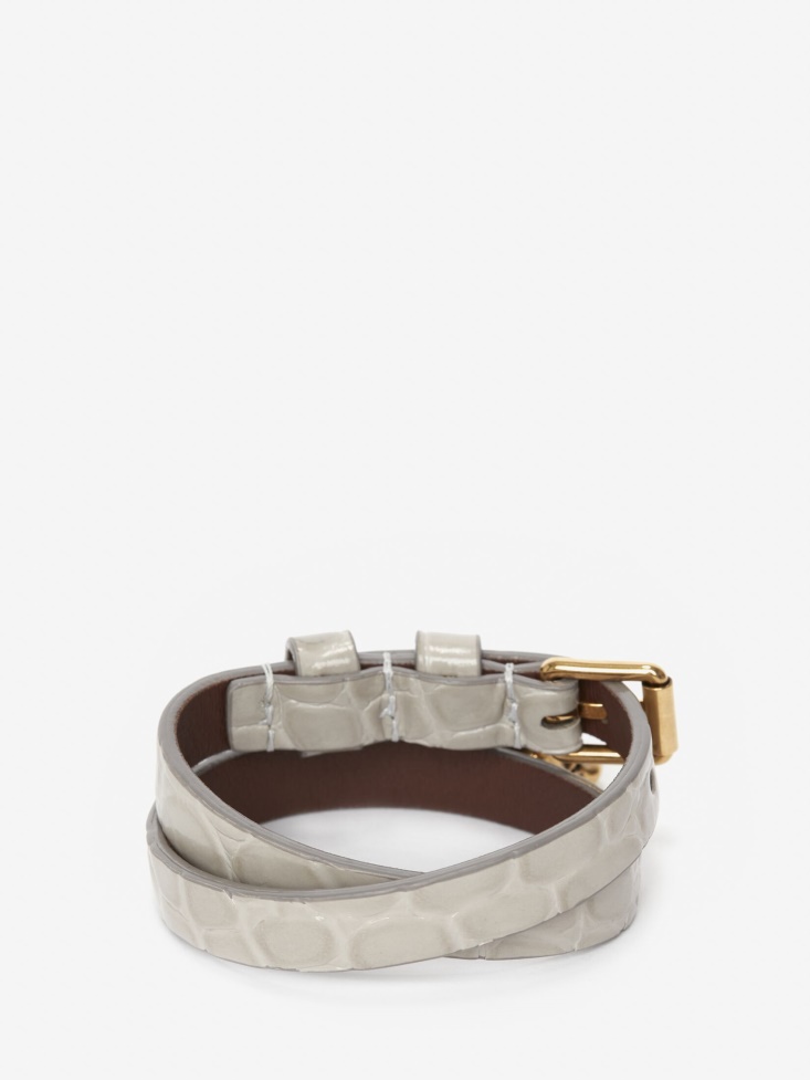Fashion Alexander McQueen Women's Double Wrap Bracelet Grey