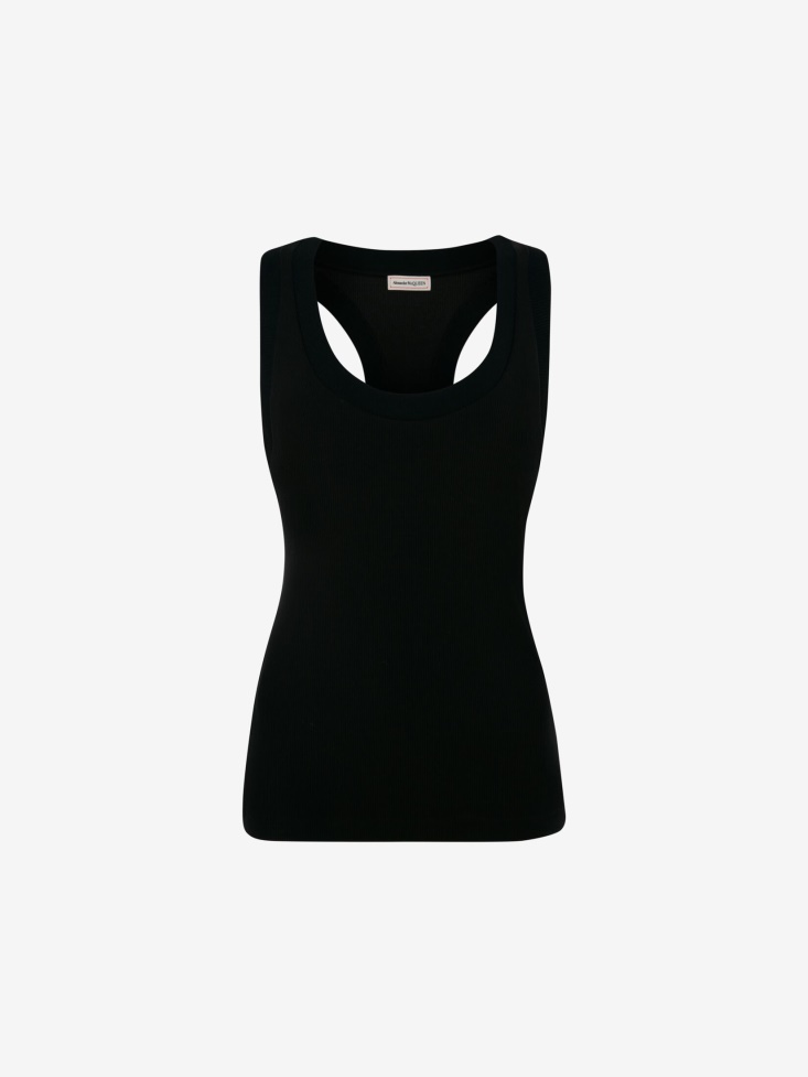 Women's Ribbed Tank Top Black Fashion Alexander McQueen