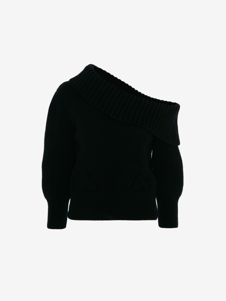 Women's One-Shoulder Jumper Fashion Alexander McQueen Black