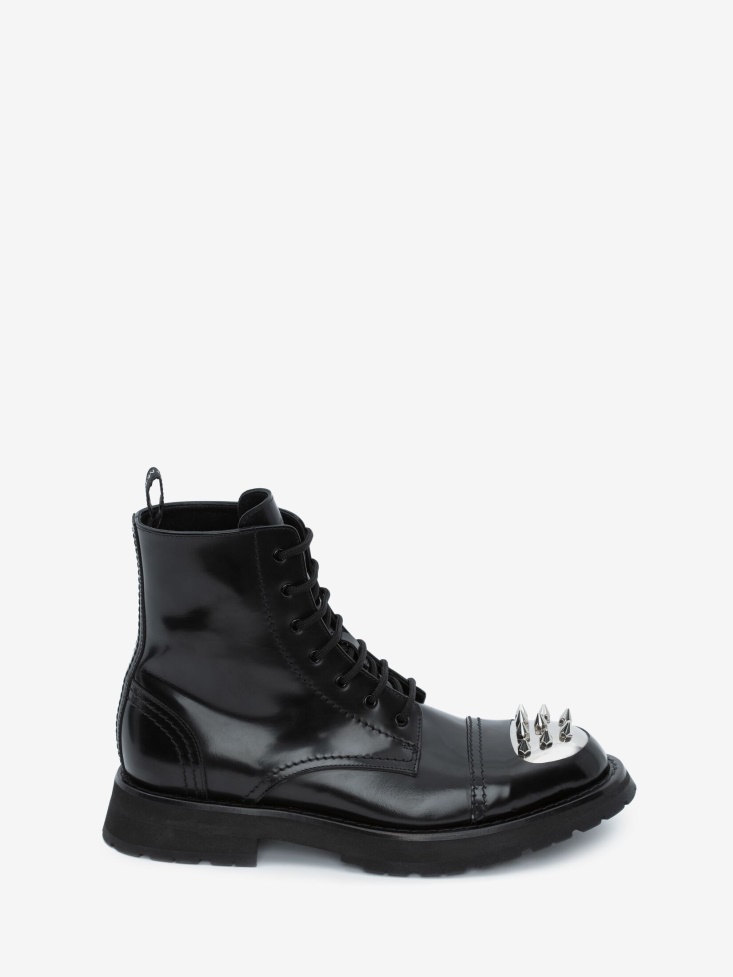 Black/Silver Fashion Alexander McQueen Men's Punk Stud Boot