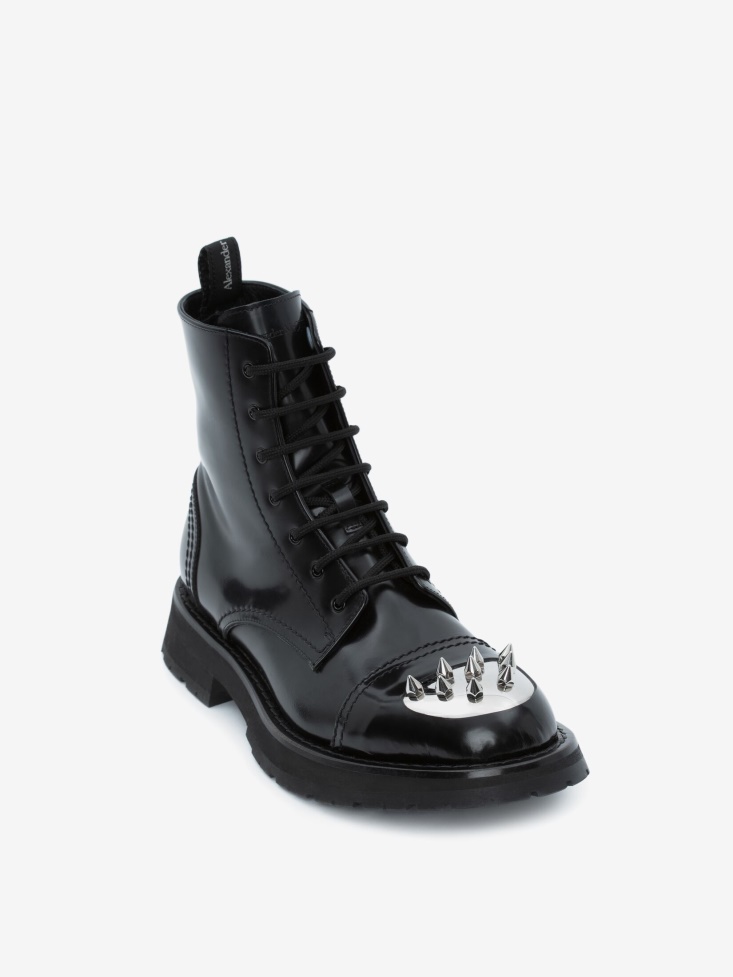 Black/Silver Fashion Alexander McQueen Men's Punk Stud Boot